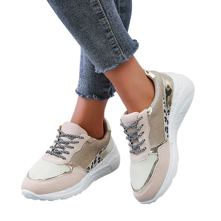 Casual Women s Non Slip Internal Increase Leopard Print Lace Up