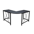 thumbnail image 1 of Escritorio en L Hometrends Negro con estructura de Metal, 1 of 4