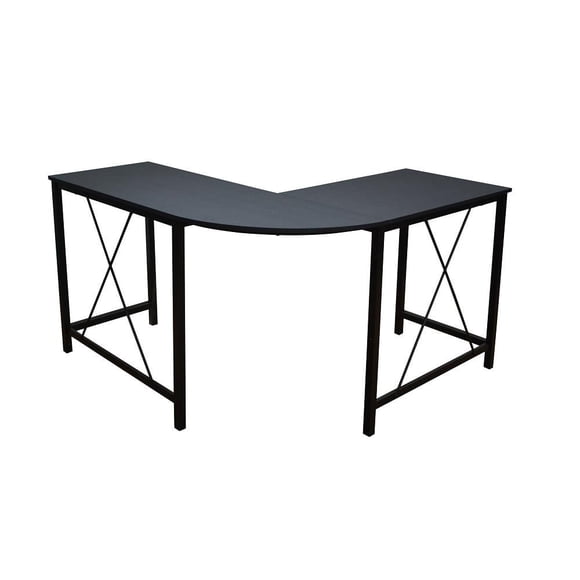Escritorio en L Hometrends Negro con estructura de Metal