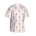 thumbnail image 3 of Xecao Hello Rabbit print Hawaiian shirt - a stylish short-sleeve button-down for men, perfect for casual beach and tropical outings., 3 of 9
