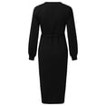 thumbnail image 6 of RATTOYY Casual And V ANeck Knit Belted Sweater Dress For Women Autumn Winter Travel Chic Dresses, 6 of 6
