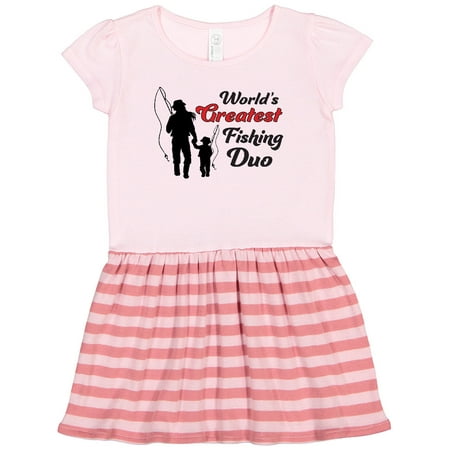 

Inktastic World s Greatest Fishing Duo Gift Toddler Girl Dress
