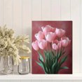 thumbnail image 2 of Qisvanset Framed Canvas Wall Art 12x16 Inch Pink Tulip Steadfast Love Coquette Easter Bible Art, 2 of 5