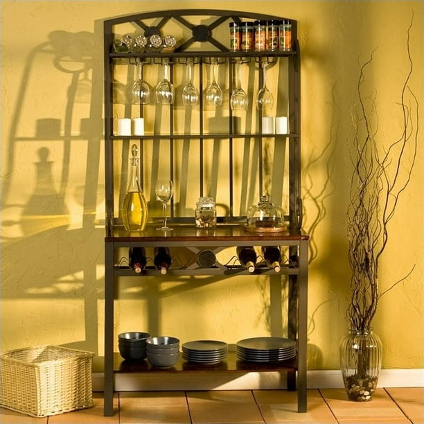 Metal bakers rack sale with wine storage