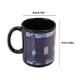 thumbnail image 4 of BIMZUC Vintage Drum Shape Coffee Mug 11 oz / 325 ml Ceramic Stainless Steel Cup with Spoon for Hot Cold Beverages Novelty Tea Cup Home Office Drinkware Black, 4 of 6