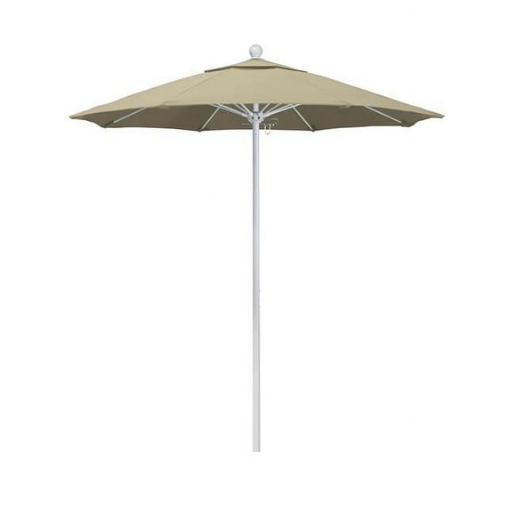California Umbrella ALTO758170-SA22 7.5 ft. Fiberglass Market Umbrella Pulley Open MWhite-Pacifica-Beige