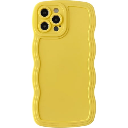MYKOMI for iPhone 12 Pro Max Case,Solid Color Curly Wave Frame Soft Phone Case
