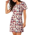 thumbnail image 2 of Easygdp Rocket Pattern Camisón de manga corta para mujer, informal, estampado, 2 of 6