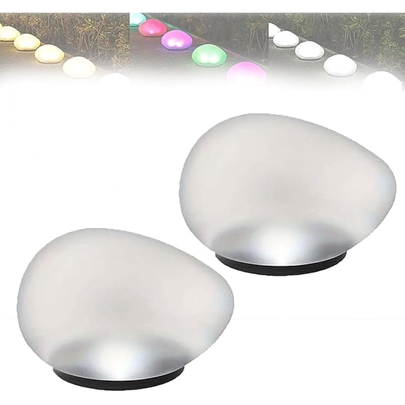 Solar Glass Garden Pebbles, Waterproof Outdoor Rock Lights for Pathway Landscape Decor, Glowing LED Stone Lamps for Yard, Patio, Lawn & Walkway, Auto On/Off