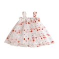 thumbnail image 1 of PENGXIANG Bébé Filles Robe d'Été en Tulle Broderie Florale Sans Manches Robe en Maille en Tulle Rouge 2-3 Ans, 1 of 8