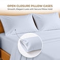 thumbnail image 6 of SGI Bedding 600 TC California King Size 4 Pc Sheet set - 100% Egyptian Cotton Sheets Sateen Weave, Breathable, 12" Deep Pocket, Hotel Luxury Soft Bed Sheets, Light Blue, 6 of 7
