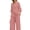 Pink, variant on 2Pcs/Set Women's Elegant Suit Cotton Linen Breathable Stylish Casual Long Sleeve Suit Spring Autumn Supply