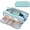 Blue, variant on Heluo.Zu Office Pencil Case,Colored Pencils Pouch for Students Stationary,3 Compartments Canvas Pencil Bag Pencil Boxes with Zipper,Purple