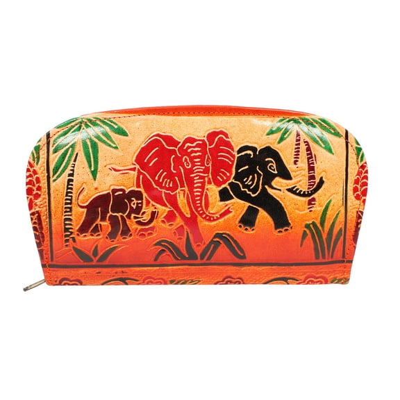 el elephante Women Wallet Large Leather Zip Around Wallet Phone Holder Clutch Travel Ladies Purse Wristlet Card Holder Organizer