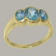 thumbnail image 2 of LBG British Made 10k Yellow Gold Natural Blue Topaz Womens Statement Ring - 33 size options - Size 9.25, 2 of 6
