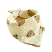 Printing Baby Muslin Bibs Baby Drool Bibs Cotton Snap Button Burp Cloths Soft Ruffle Saliva Towel Toddler C