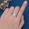 thumbnail image 4 of Silvago Jewelry Prong Set 1.85 Ct Pear Cut Moissanite Rings - 14K White Gold Plated Rings - Bridal Set Engagement Wedding Rings - Wedding Bridal Rings for Women's - Bridal Moissanite Jewelry, 4 of 7