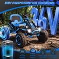 thumbnail image 3 of VIBESPARK 36V Ride on Toys for Big Kids Ages 5-12, 600W Ride on Cars up to 5.9 mph, Powerful 4 Wheeler Quad, Ride on ATV W/ Adjustable Seat, Ball-bearing Design, Power Display, Light Control, Blue, 3 of 15