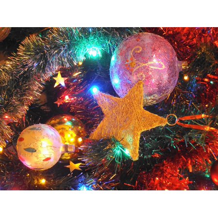 Laminated Poster Christmas Tree Christmas Decorations Star Poster