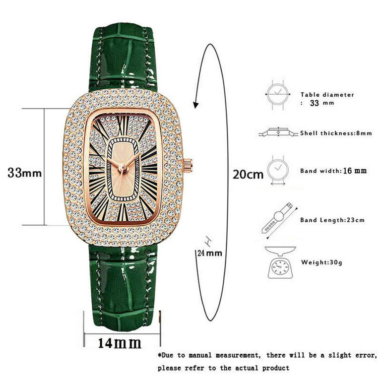 1pc Women's Black Diamond Patterned Leather Strap Watch With Sand-like  Textured Dial And Broken Rhinestones Decoration, Personality And Trendy  Wristwatch For Street Shooting