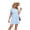 Light Blue, variant on Women's Round Neck Short Sleeve Mini Dress 65% Rayon 30% Polyester 5% Spandex Lightweight Daytime Wear Daily Wear