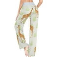 thumbnail image 5 of FREEAMG Women Pajama Pants Lounge Pants Long Stretch Comfy Sleepwear African Giraffe Pale Yellow Grassland, 5 of 7