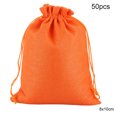 thumbnail image 1 of Bewildely 50 Uds. Bolsa de lino con cordón organizador de joyas bolsa de almacenamiento de té portátil para el hogar Almacenamiento y organización del hogar naranja 8x10cm Bewildely HA5722-18, 1 of 6