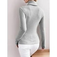 thumbnail image 4 of Weardear Women's Turtleneck Sweaters 2024 Fall Fitted Long Sleeve Pullover Sweater Ribbed Knit Basic Tops, 4 of 9