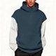 thumbnail image 2 of RKSTN Hoodies for Men Oversized Splicing Fake Two Pieces Pullover Hooded Sweatshirts Top Men's Casual Solid Color Mock Neck Loose Fits Comfy Workout Sport Long Sleeve Hoodie Fall Winter Clothes, 2 of 9