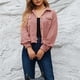 thumbnail image 1 of Chaqueta de Pana para Mujer Informal con Botones Manga Larga Prendas de Vestir Cortas con Bolsillo Color Puro Cuello Vuelto Abrigo Holgado ANGGREK  Otros, 1 of 8