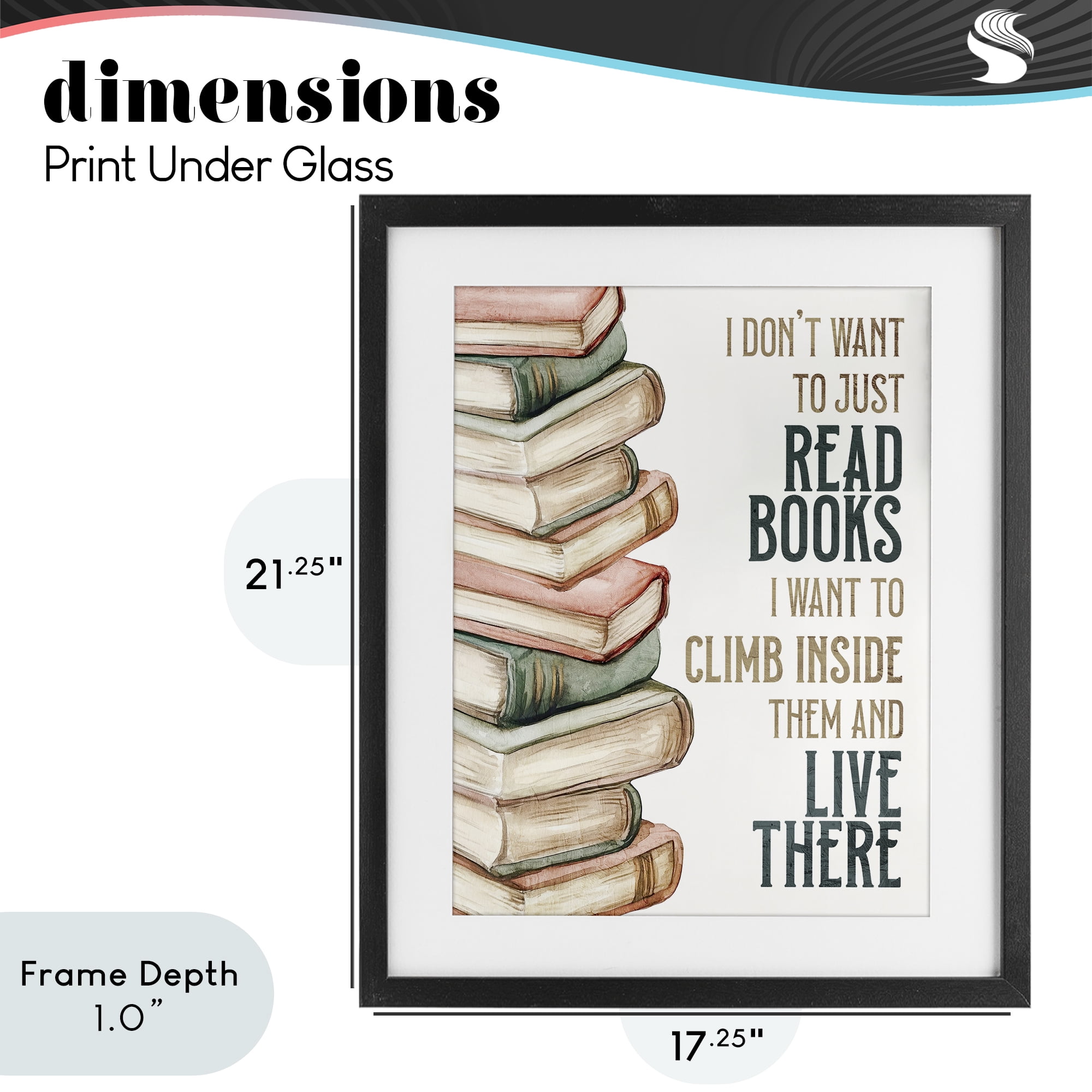Stupell Industries Climb Inside Books & Live There Black Framed Print Under Glass, design by Kim Allen