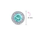 thumbnail image 4 of Bling Jewelry Womens Round Solitaire Halo Aqua CZ Stud Earrings.925 Sterling Silver 8MM, 4 of 7
