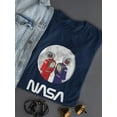 thumbnail image 3 of NASA Nasa Astronaut Duo Over Moon Shaped T-Shirt Women -NASA Designs, Female 3X-Large, 3 of 4