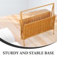 thumbnail image 3 of Raindrops Large Capacity Magazine Rack Woven Desk Organizer Rattan Stylish Magazine Holder For Home, 3 of 6