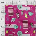thumbnail image 2 of oneOone Cotton Jersey Fuschia Pink Fabric Summer Beach Craft Projects Decor Fabric Printed By The Yard 58 Inch Wide, 2 of 6