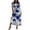 #0187-Blue, variant on Pounoo Maxi Dresses for Women V Neck Short Sleeve Dresses Casual Daily Style Lightweight Breathable Butterfly Print Side Slit Loose Fit Dresses Gift