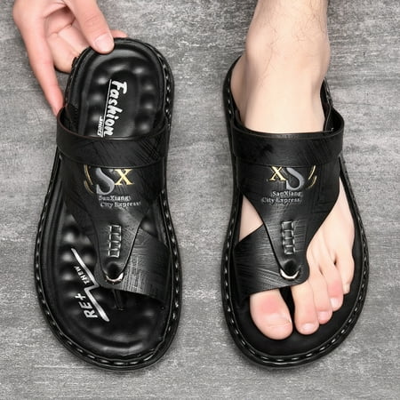

Men‘s Trendy Leather Wearable Flip Flops Casual Sandals
