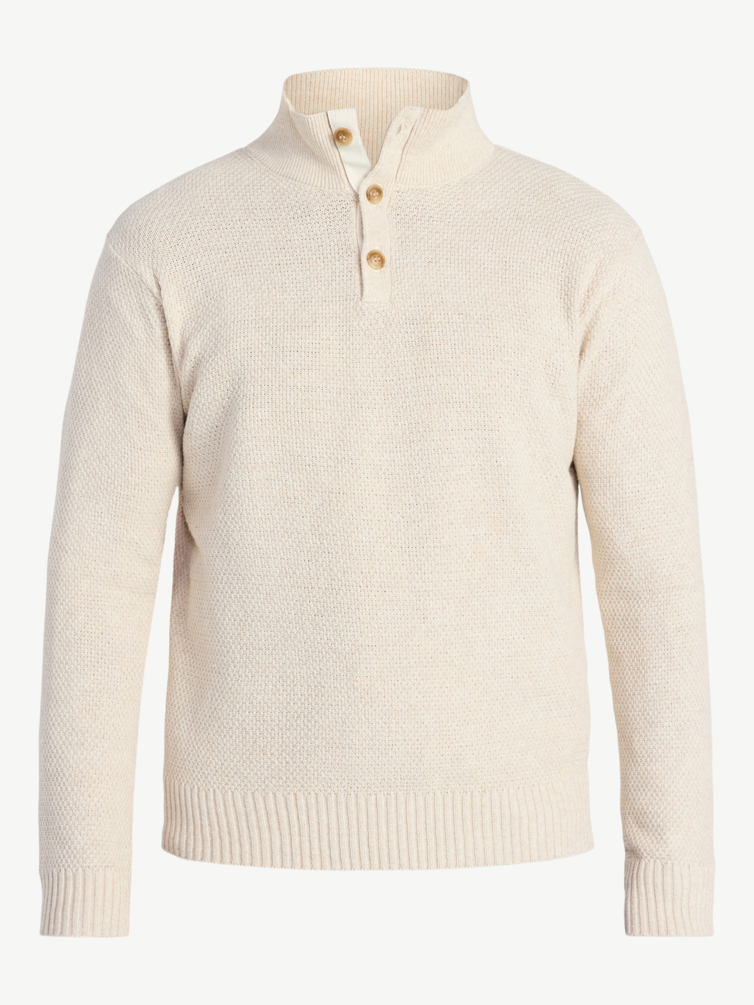 George Men's & Big Men's Button Mock Neck Sweater with Long Sleeves, Midweight, Sizes S-3XL