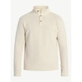 thumbnail image 5 of George Men's & Big Men's Button Mock Neck Sweater with Long Sleeves, Midweight, Sizes S-3XL, 5 of 6