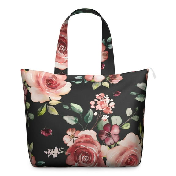 Flower Women's Large Weekend Travel Bag Moving Canvas Handbag Thick Double Layer Beach Weekend Travel Unisex Hospital Maternity Delivery with Toiletry Waterproof