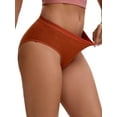 thumbnail image 4 of INSPIRE CHIC Women's High Waisted Tummy Control Briefs Butt Lifter Underwear, Available in Plus Size L Brown, 4 of 4