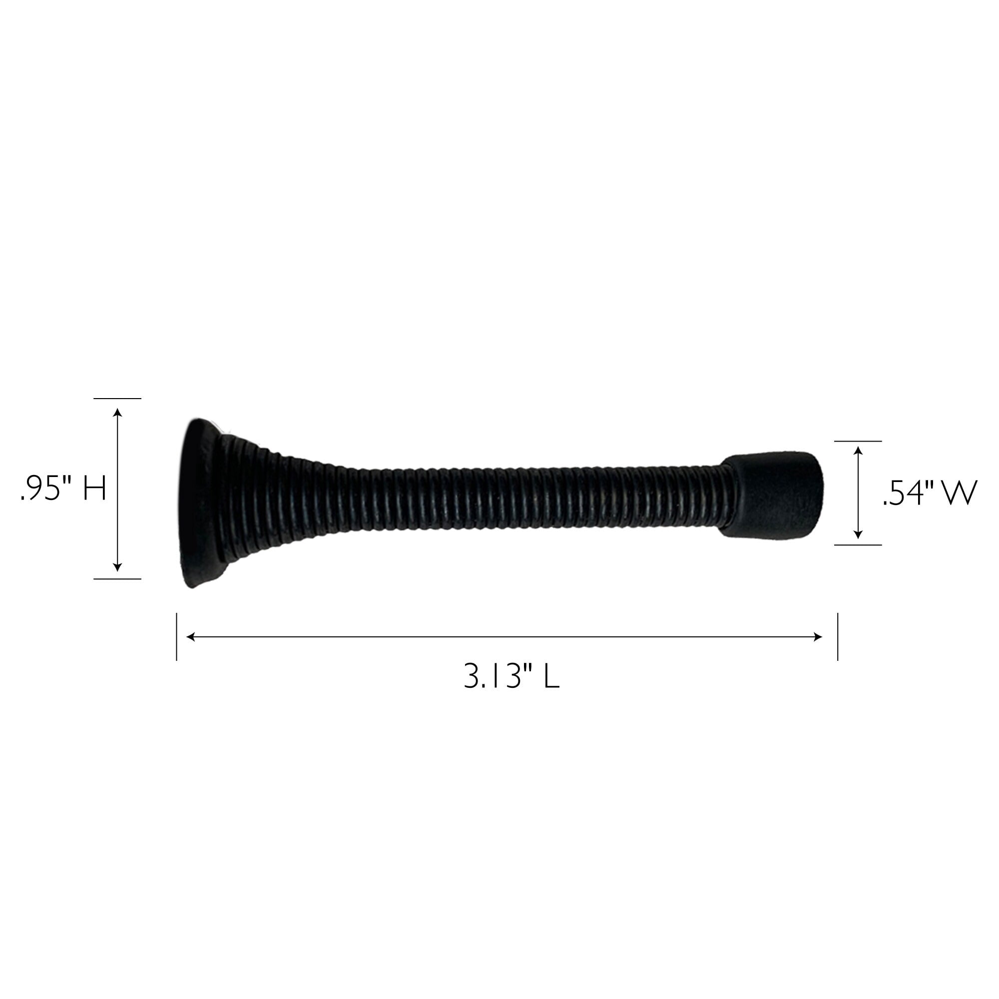 Design House 10-Pack Spring Door Stop Wall Protector with Rubber Tip, Matte Black