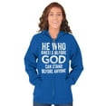 thumbnail image 4 of He Who Kneels Before God Can Stand Zip Up Hoodie Men's Women's Brisco Brands S, 4 of 6