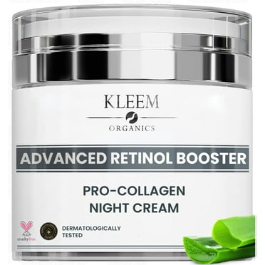 Kleem Organics Retinol Night Cream with Hyaluronic Acid & Collagen- Anti Aging Face Moisturizer to reduces Wrinkles, Fine Lines, Age Spots -1.7 fl. oz