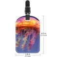 thumbnail image 6 of Square 2Pack PU Leather Colorful Jellyfish Cruise Luggage Tag with Privacy Cover and Name ID Tag for Travel Handbags Backpacks Luggage Tags, 6 of 6