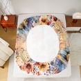 thumbnail image 5 of Homewish Cartoon Orange Guitar Kid Bed Sheets, Watercolor Fall Rustic Flower Floral King Sheets, 4pcs, 5 of 7