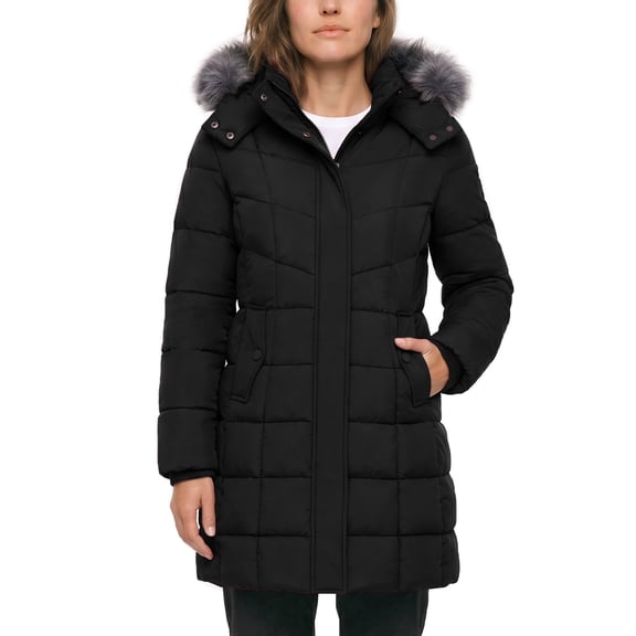 Wantdo Women's Puffer Jacket Windproof Winter Coat Stylish Winter Parka Jacket Black L