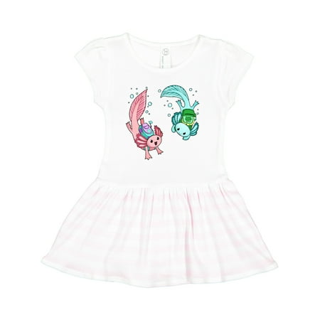 

Inktastic Back to School Cute Axolotls with Backpacks Gift Toddler Girl Dress