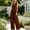 Wine, variant on Women's Solid‑Color V‑Neck Sleeveless Wide‑Leg Jumpsuit High‑Waist Cinched Waist One‑Piece Long Pants with Side Pockets Blue XL(XL)