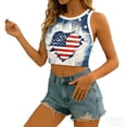 thumbnail image 4 of TEAJOPSUU July 4th Halter Tops for Women Stars and Stripes Heart Summer Sleeveless Red White Blue Crop Tank Tops B-Multicolor, 4 of 6